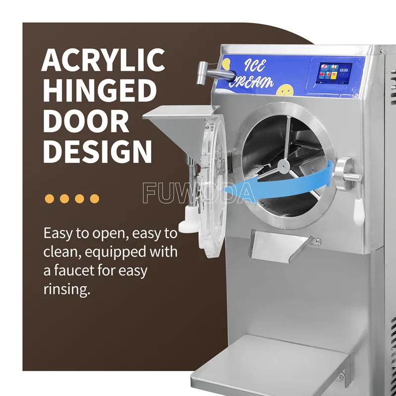 100L/H Professional Commercial Hard Ice cream Making Machine With Touch Screen For Gelato Ice Cream 5
