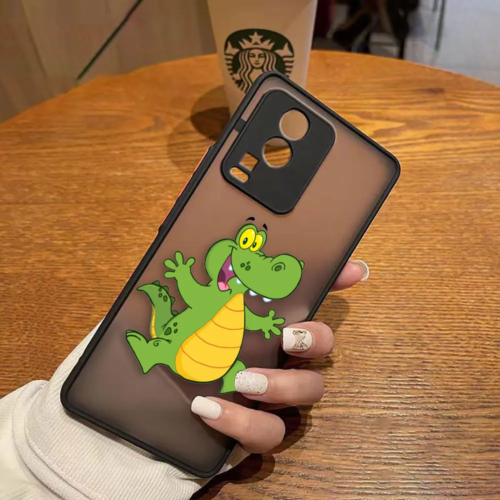 thumbnail image 1 of Funda mate para VIVO X90 X80 X70 5G X60 X50 X30 IQOO NEO 3 5 7 PRO PLUS X27 X23 X20 Funda Coque Shell lindo cocodrilo de dibujos animados, 1 of 5