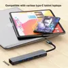 MZX 6 in 1 Docking Station 1000Mbps RJ45 Ethernet USB 3.0 Hub Type C 4K HDMI-Compatible 3 0 Concentrator Adapter Splitter Dock 3