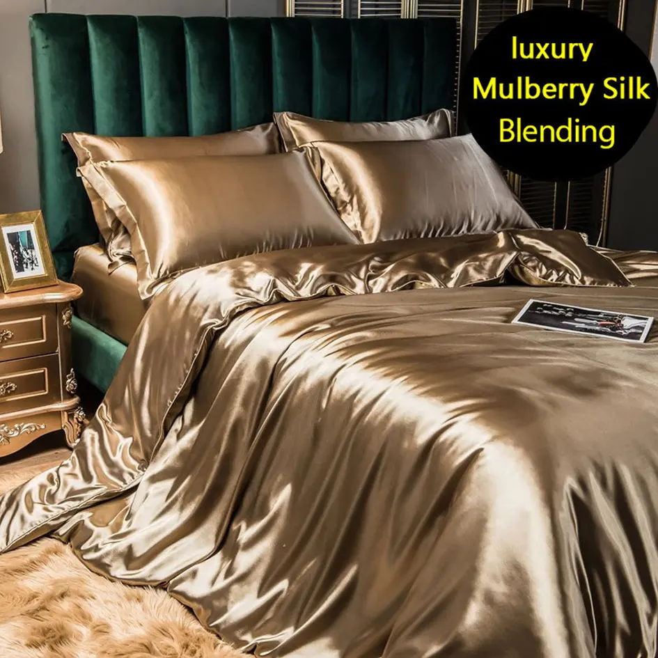 mulberry-silk-bedding-bed-sheet-duvet-cover-fitted-full-bedspreads-sets-double-sided-four-piece-set-satin-summer-bedroom-linens