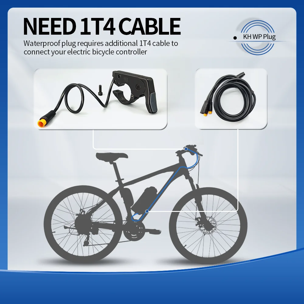 Electric Bicycle Quick Thumb Throttle with Waterproof Connector, 12V-72V, for Right or Left Hand Use