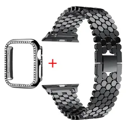 Elegant Diamond - Embellished Stainless Steel Watch Bracelet - 38mm (Black Strap Case)