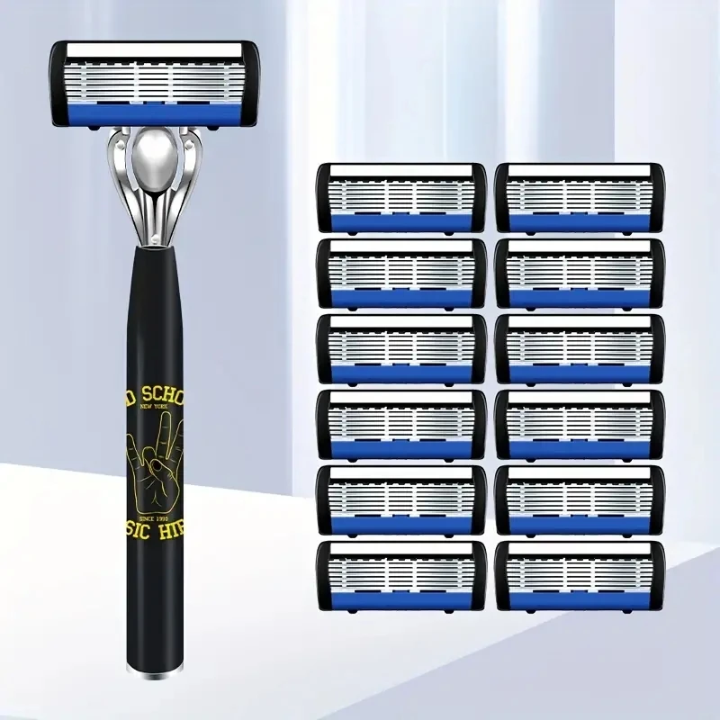 Classic 6-layer Manual Razor Set Stainless Steel For Men