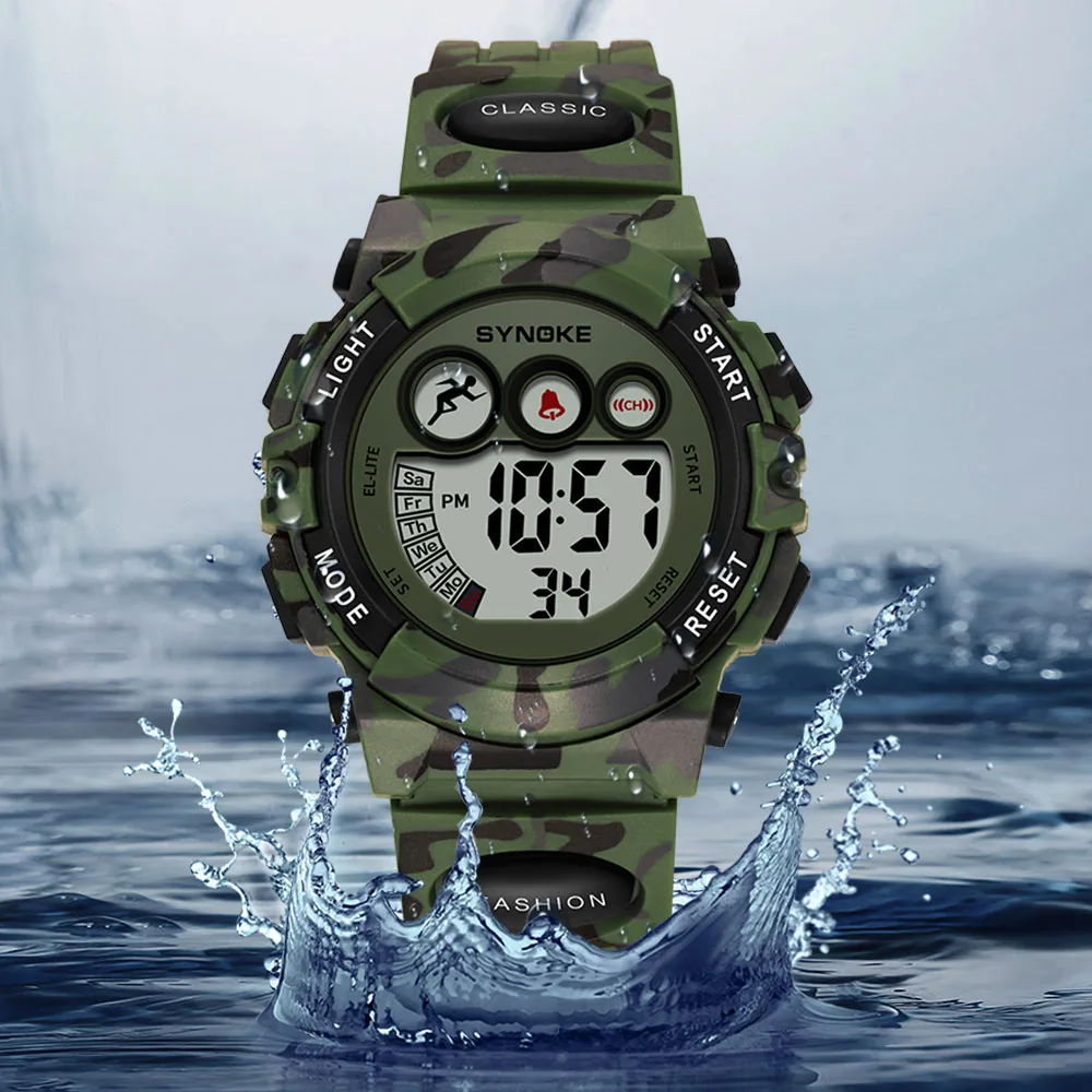 SYNOKE Student Sport Watches For Kids Colorful Electronic Watches 50M Waterproof Clock Children Digital Watch For Boys Girls 3