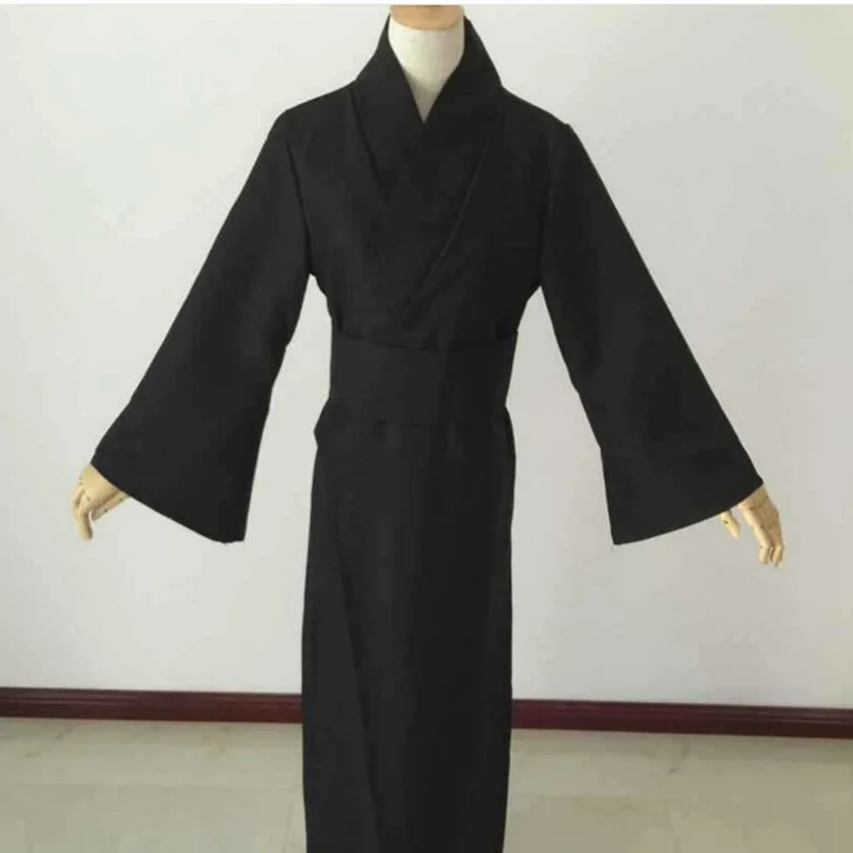 Japanese Traditional Samurai Kimono For Men Yukata Bathing Robe Hekoobi Loose Style Sauna Wear Homewear Belt Long Gown Cotton