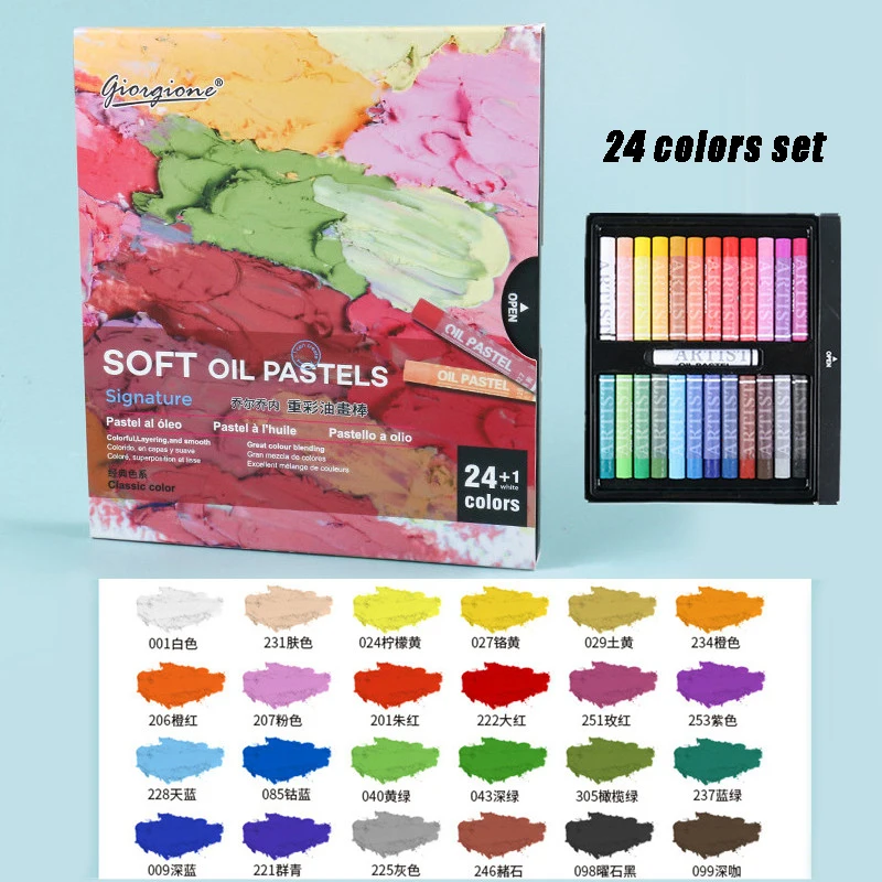 Akozon Oil Pastel 12/24/36 Colors Oil Round Pastel Set Assorted Artists  Stick School Kit(36 Colors)