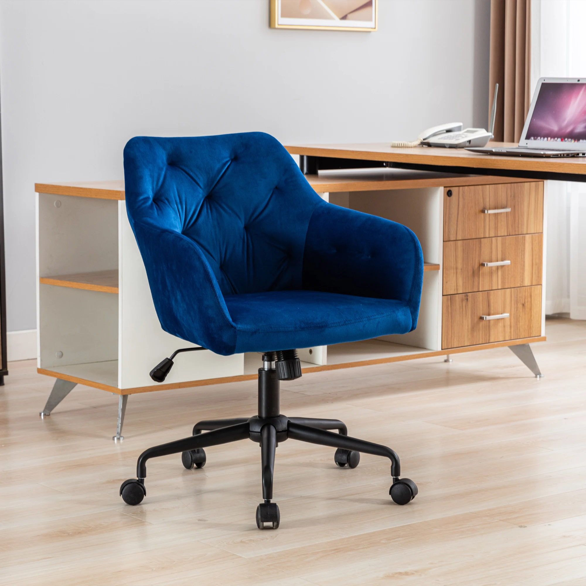 Description Picture 3 of itemVelvet Fabric Office Chair Swivel Adjustable Task Chair Executive Accent Chair With Soft Seat Modern Fauteuil Office Furniture