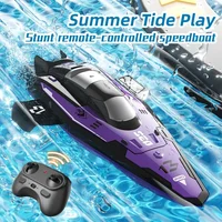 NEW TY13 Mini Rc Boats Body Two Powerful Motors Speed Adjustment Barrel Roll Stunt Remote-controlled Speedboat Toy for Children 1