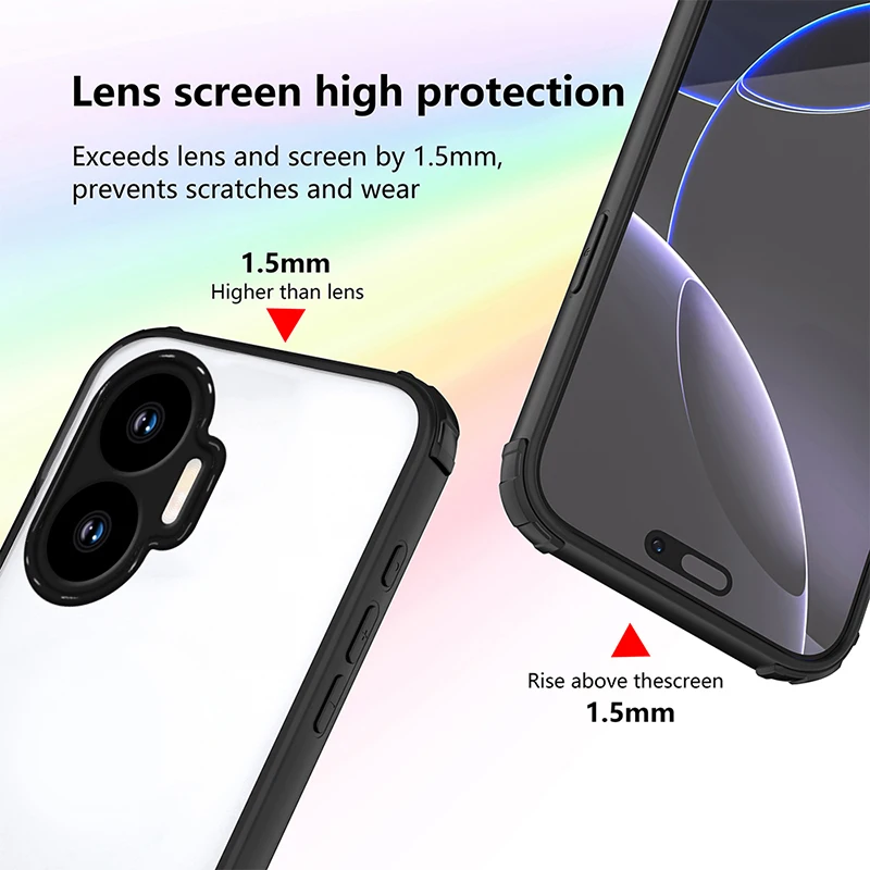 Thick Shockproof Silicone Transparent Phone Case - Anti-Fall Clear Cover