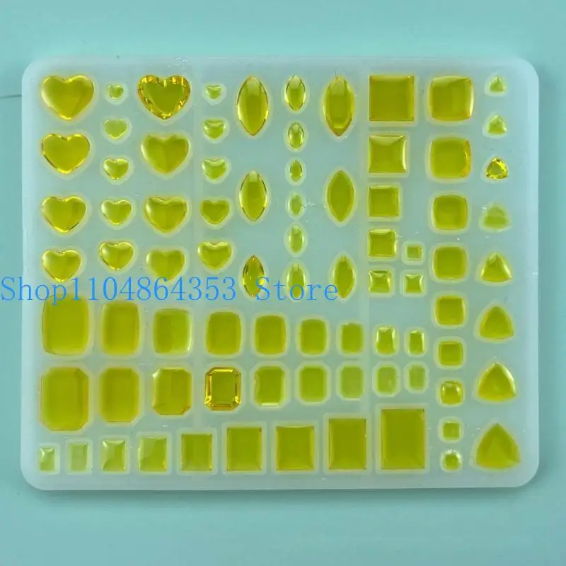 Herz-Quadrat-Form Silikonform Kristall-Diamant-Harzform Schmuckherstellung Epoxidharz-Gießform Eiswürfelform DIY-Handwerk – Detail 8