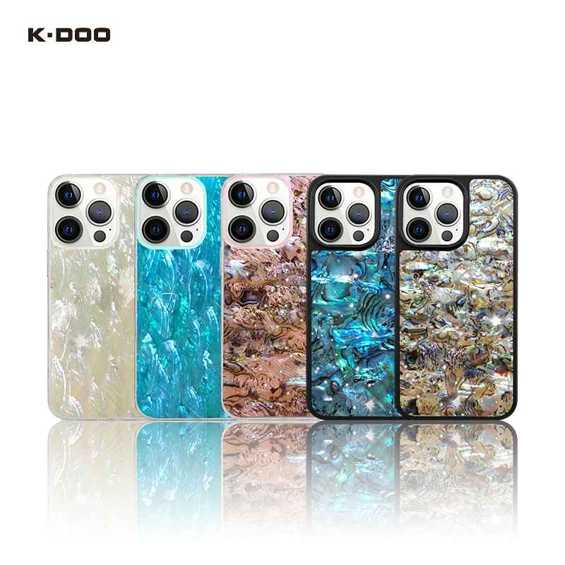 K-Doo Seashell Natural Genuine Seashell Custodia Antiurto Per Telefono Shining Bling Cover Posteriore Per Iphone13/13Mini/13Pro/13Promax