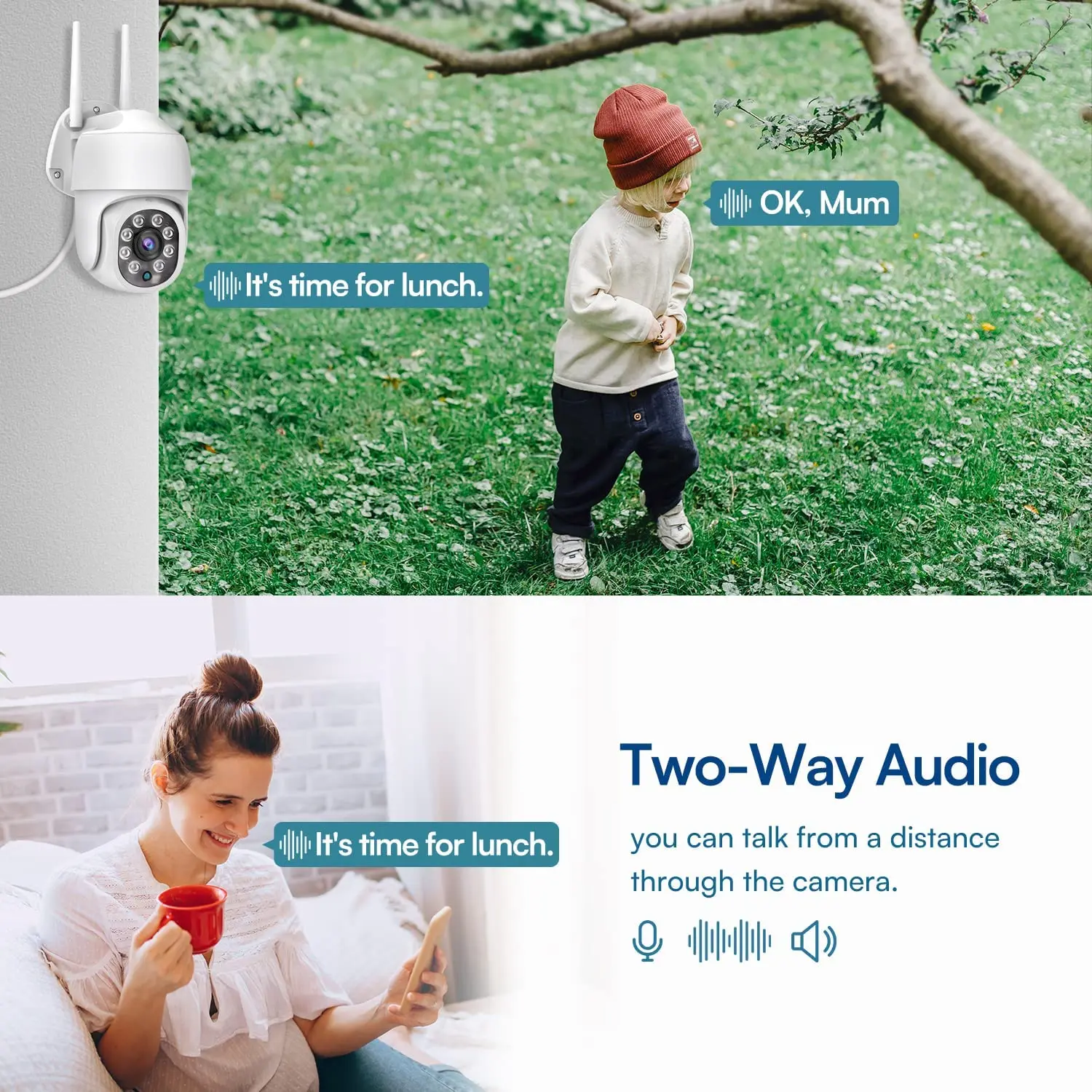 Outdoor Waterproof WiFi Camera 2K Home Security IP Camera IR Night Vision Audio Surveillance Camera Human Motion Alarm 5
