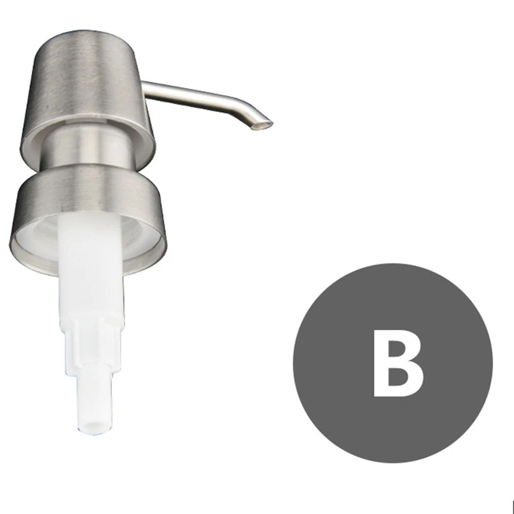 Stainless Steel  Soap Pump Liquid Lotion Dispenser Head Bathroom Liquid Soap Dispenser Toilet Hand Replace Lotion Shampoo Pump 4