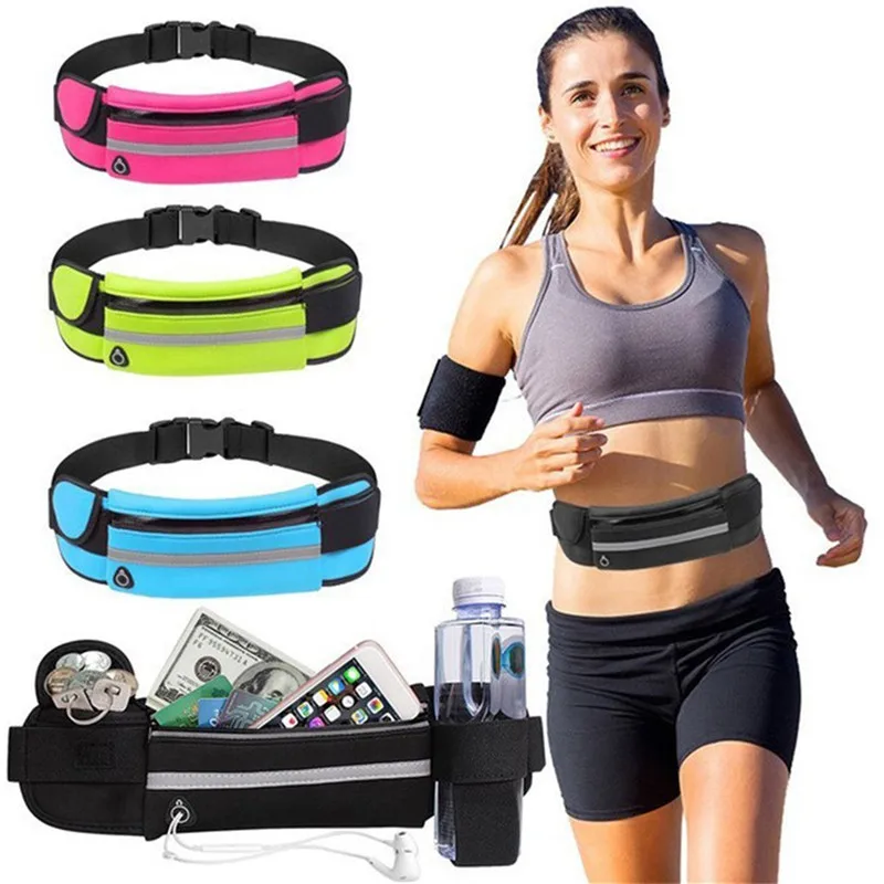 Running waist bag Sport Running Waist Bag For Women Men Comfortable Gym Fanny Bag Safty Tape Cycling Phone Case Running Belt