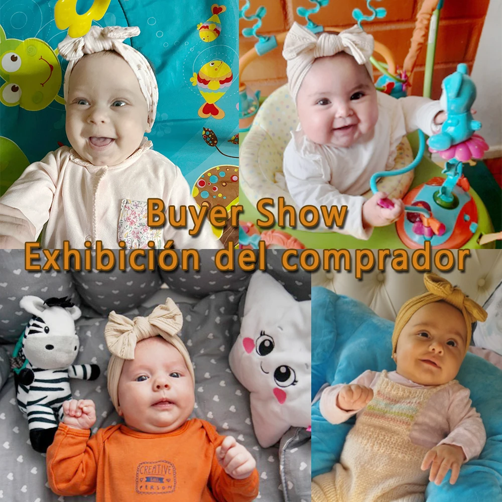 3Pcs Baby Headband Set - Solid Color Bow Hair Accessories for Newborns
