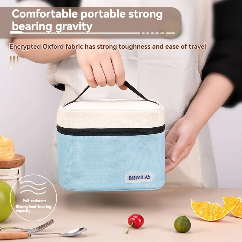 도파민 컬러 블로킹 소형 사각형 식사 가방, 신선 유지 아이스팩, 휴대용 야외 작업 점심 식사, 휴대용 단열 가방 