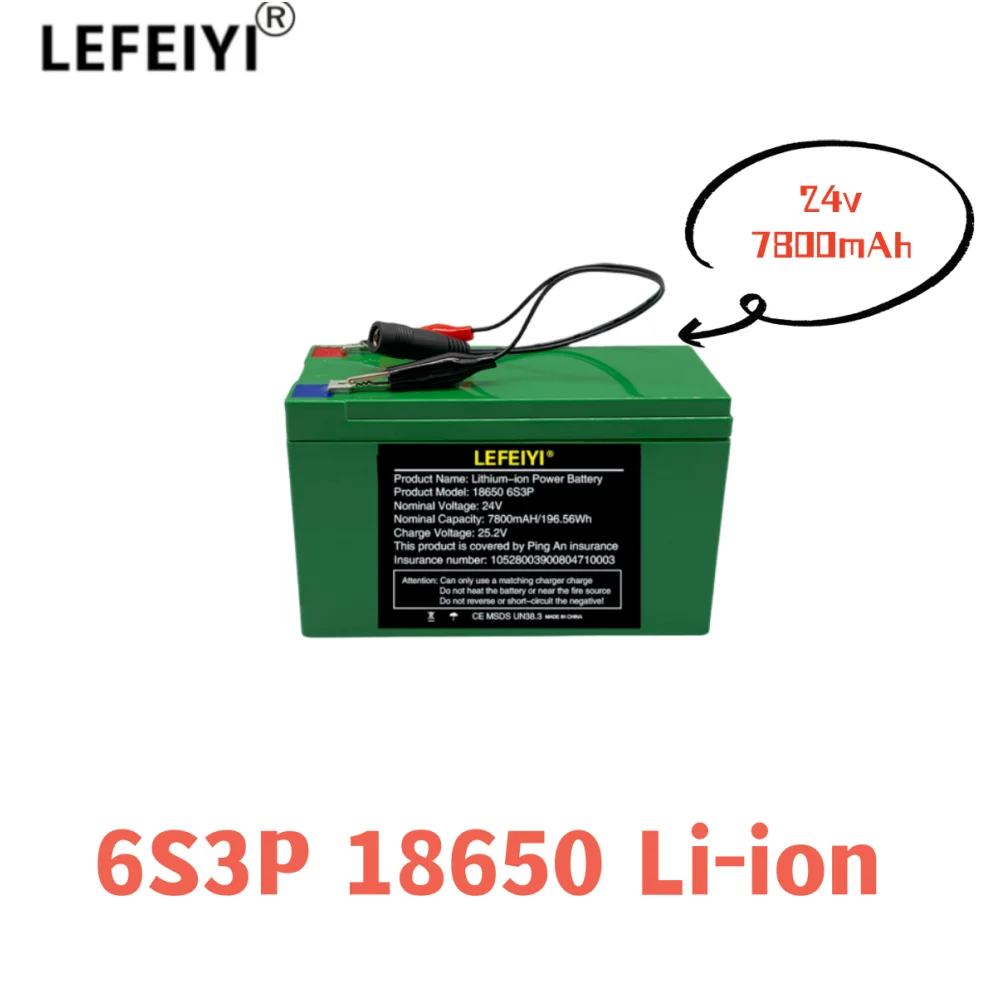 

Литий-ионный аккумулятор 25,2 18650 в, 6S3P, 24 В, 7800 мАч, подходит для колесных колясок и электромобилей с дополнительной зарядкой