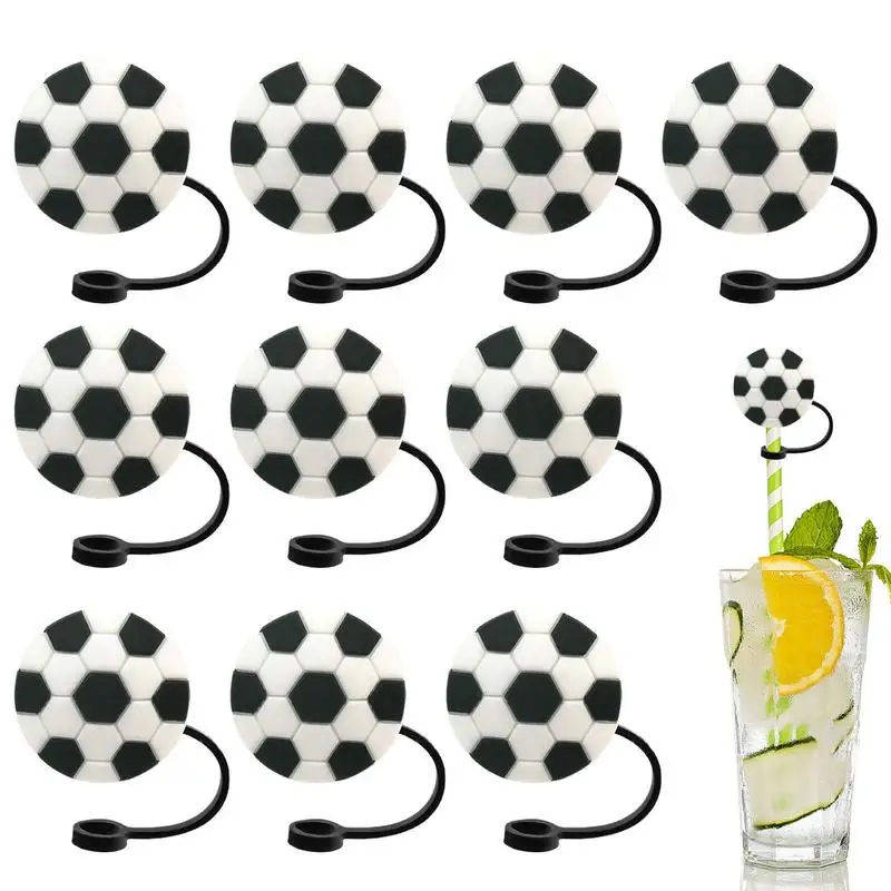 Silicone Straw Topper Unique Ball Shape Food Grade Silicone Caps 10pcs Cup Straw Toppers For Parties Travel Camping Daily Life