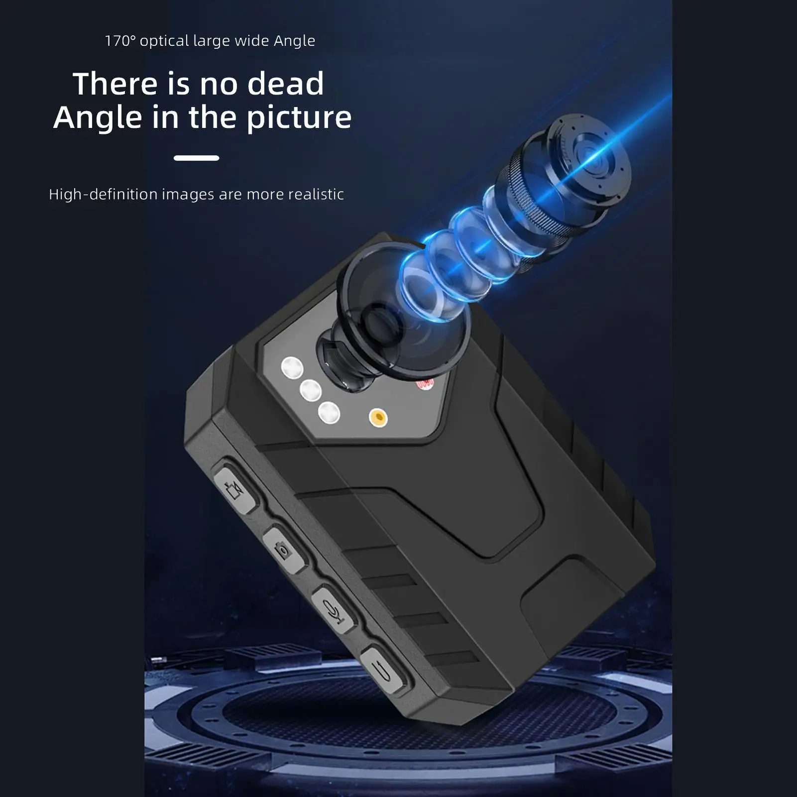 4K HD Body Mounted Video Camera with Motion Detection & Night Vision-ABS Clip for outdoor Loop Recording