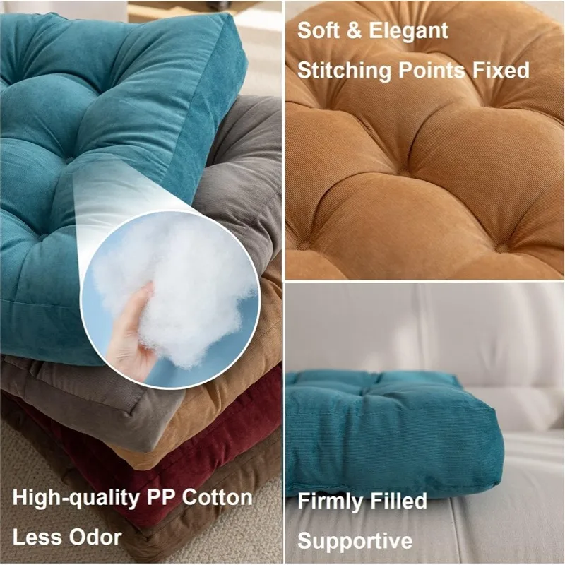 Floor Pillow Square Floor Seating Pillow Cushion Meditation Yoga Seat Kneeling Pillows Thick Tufted Cushions Mat Pad Balcony 5