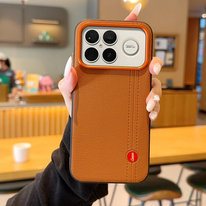 Electroplated Leather Texture Dual-Color Striped Anti-Fingerprint Phone Case