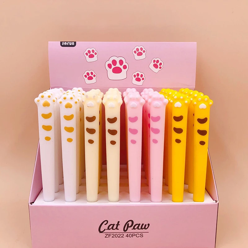 

0.5mm Black Ink Neutral Pens Kawaii Cat Paw Gel Pens Writing Tool Kids Gifts Korean Stationary Signature Pen Office Supplies