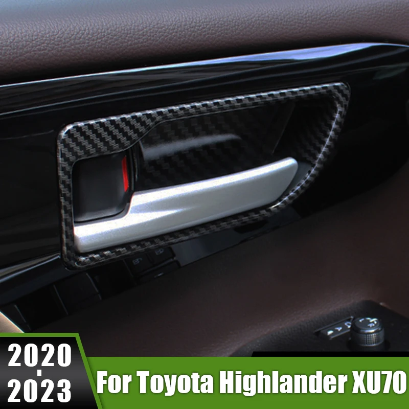 

For Toyota Highlander XU70 Kluger 2020 2021 2022 2023 Hybrid ABS Car Interior Door Handle Bowl Cover Trim Decorative Sticker