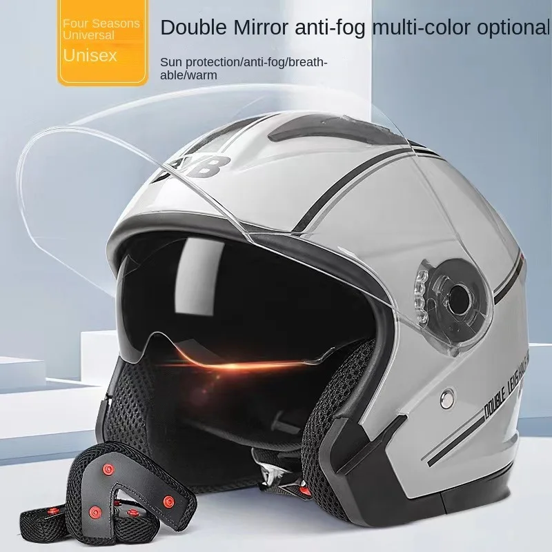 Erkekler-motosiklet-yar-m-kask-ift-Lens-Scooter-Moto-kask-kask-vespa-k ...
