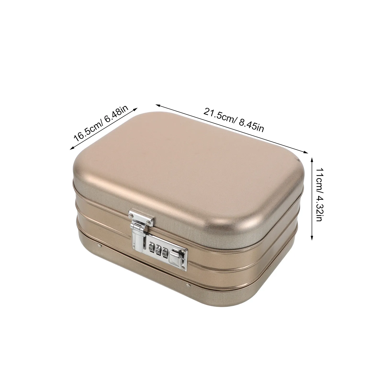 조합형 자물쇠 잠금식 양철 보관함 빈티지 보석 기념품 용기 8.45x6.48x4.32인치 안전한 개인용