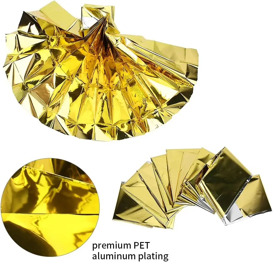 Emergency And Survival Foil Thermal Space Blanket Gold/Silver for Outdoors Hiking Marathons