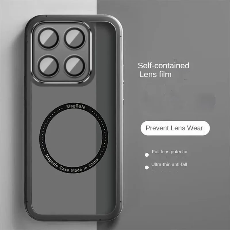 Luxury Transparent Magnetic Protective Case with MagSafe TPU Soft Cover
