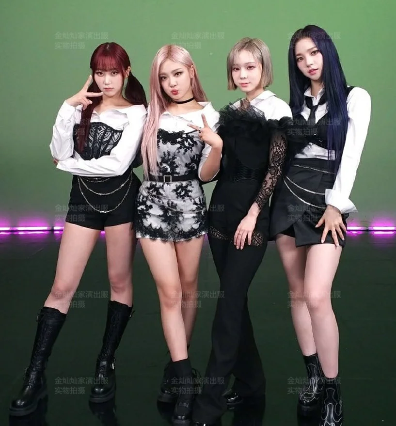 

New Korean Singer Jazz Dance Clothes Women Group Kpop Hip Hop Clothing Sexy Street Dance Stage Costumes Festival Rave Outfits