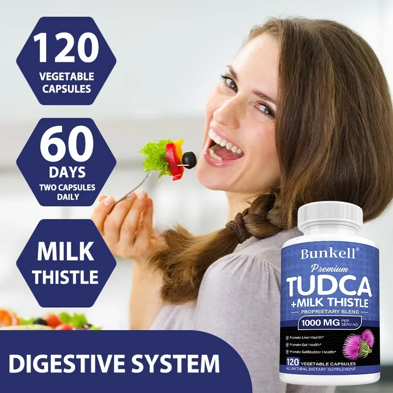 TUDCA + Milk Thistle Blend-1000 Mg, Supports Healthy Liver Function, Intestinal Health, and Promotes Gallbladder Health