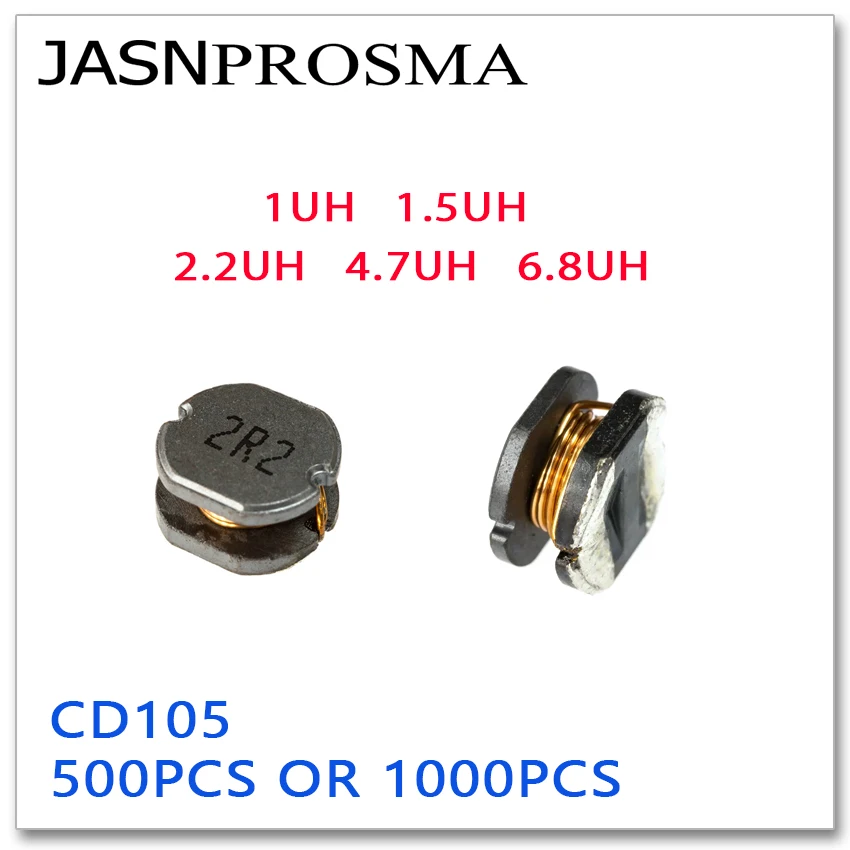 

JASNPROSMA SMD Power Inductor CD105 500PCS 1000PCS 1UH 1.5UH 2.2UH 4.7UH 6.8UH 1R0 1R5 2R2 4R7 6R8 9*10*5.8mm New high quality