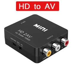 Premium HDMI to RCA Audio Video Converter - High - Definition Digital to Analog Adapter with Cable (Black HD to AV)