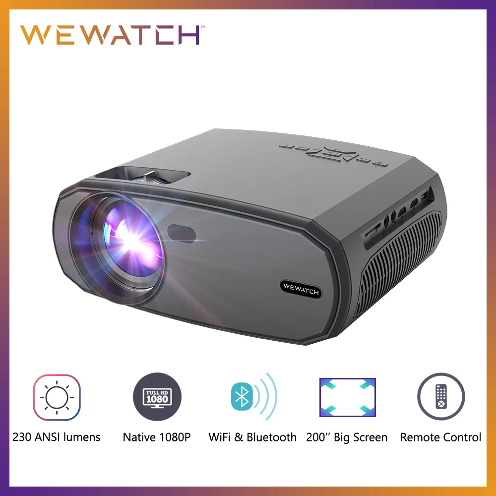 WEWATCH V50 Mini Proyector inteligente HD Native 1080P WiFi Proyector Altavoz incorporado Reproductor portátil para exteriores Proyectores de en casa| | - AliExpress