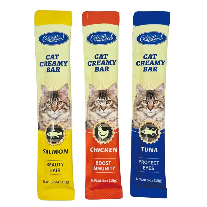 Cat Food ODM Wet Pet Food Cat Treats Creamy Bar High Protein Pet Supplement15g*4