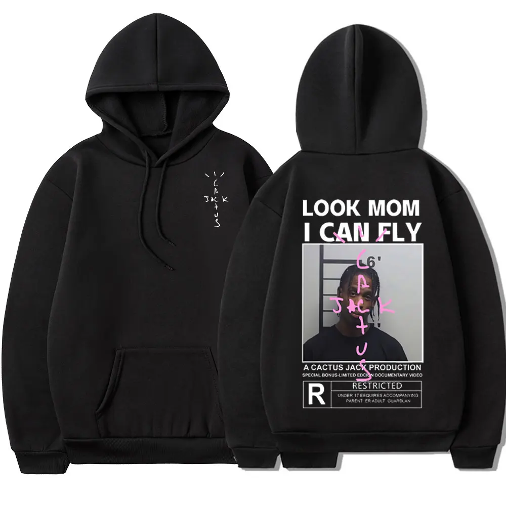 

Cactus Jack Logo Print Hoodie Men Women LOOK MOM I CAN FLY Travis Scott Pullover Unisex Fashion Hip Hop Sweatshirts Streetwear