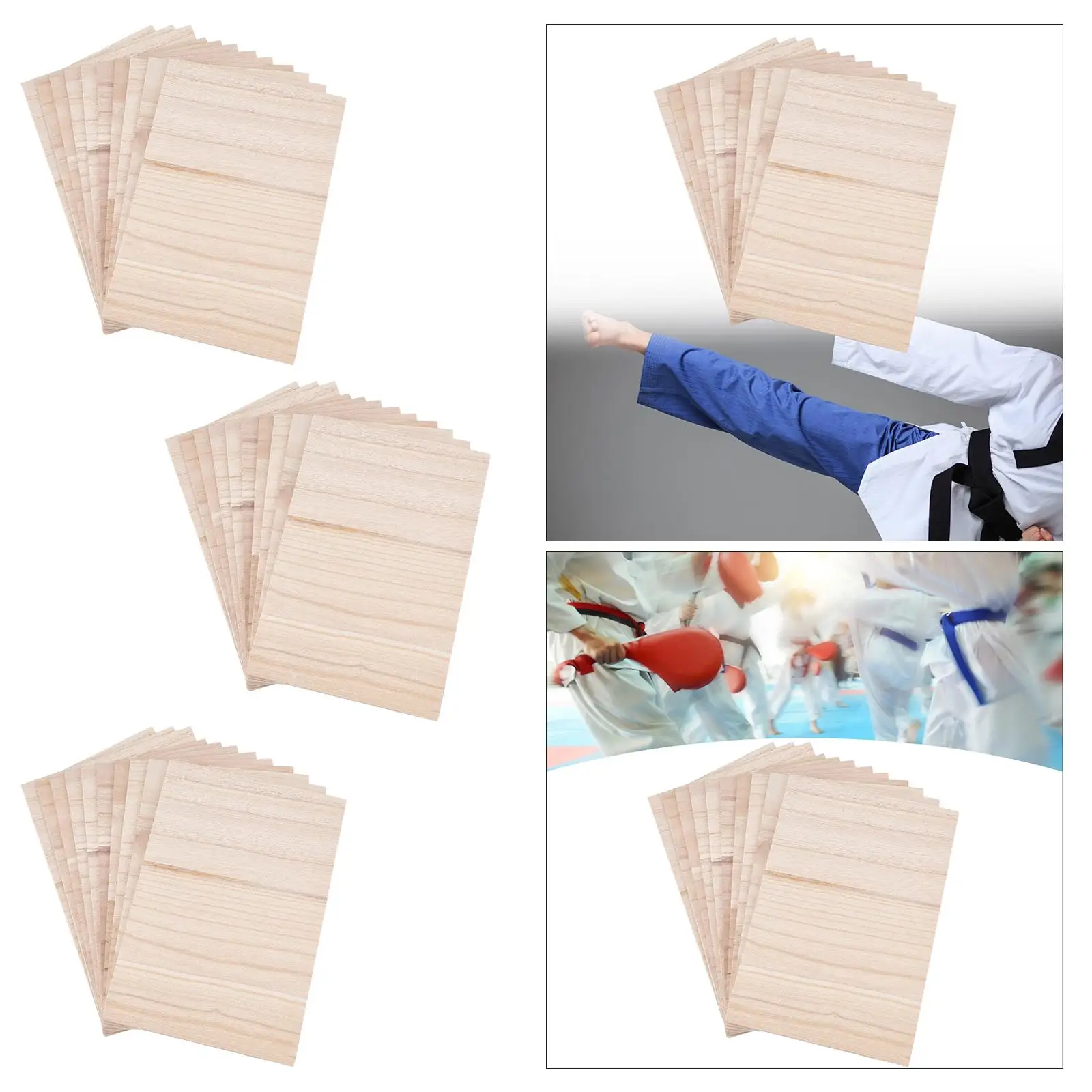 10 Pieces Wood Breaking Board Hitting Portable Wood Taekwondo Breaking Board