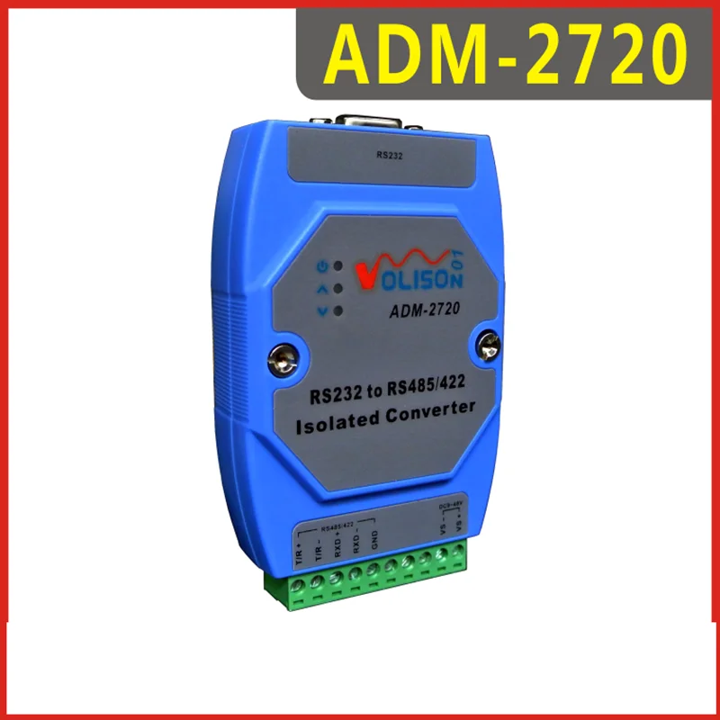 

ADM-2720 industrial photoelectric isolation RS232 to RS485/422 active lightning protection guide rail