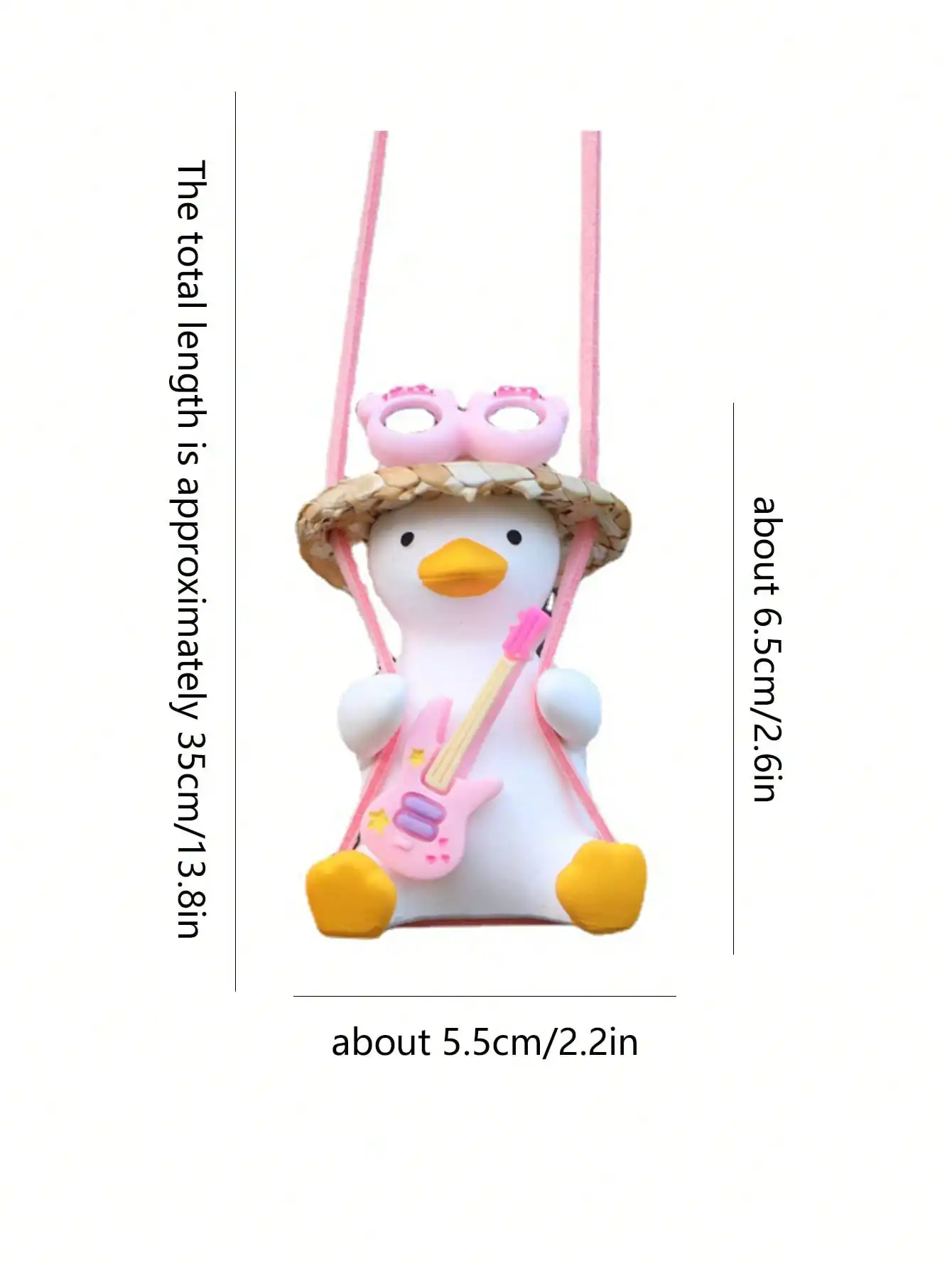 1pc Cute Car Charm Hanging Ornament - Cool Swinging Duck Car Accessories  for Teens Auto Accessories