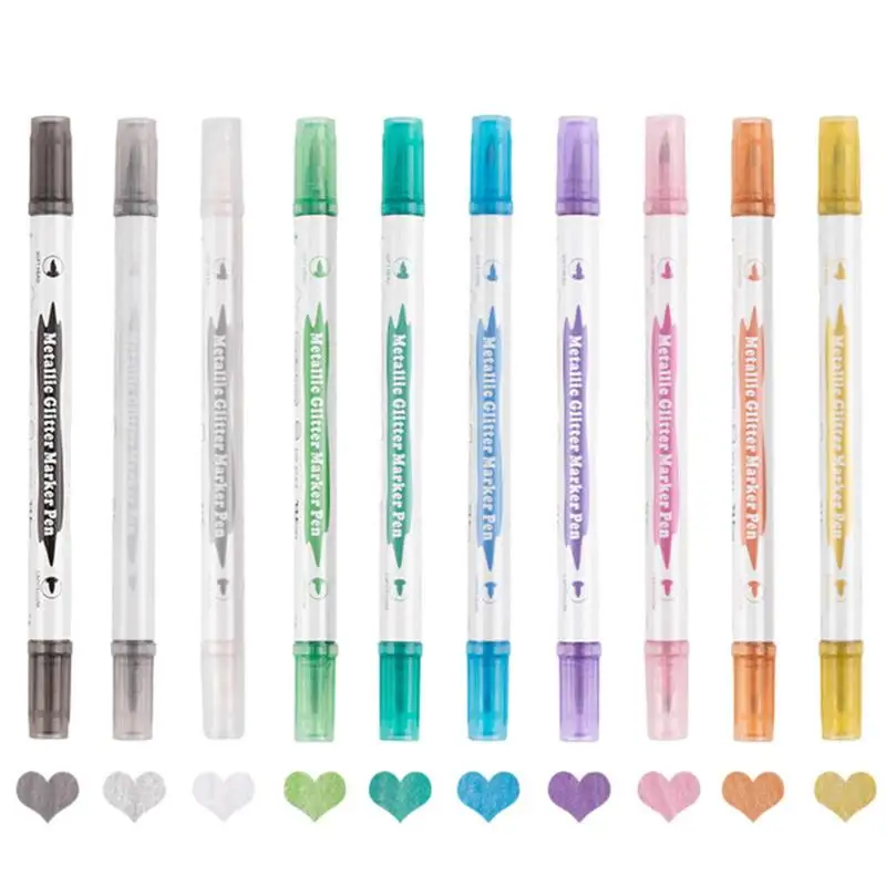 

Dual Head Marker 10 Colors Permanent Marker Pen DIY Craft Art Marker Paint Marker For Writing Drawing Card Making