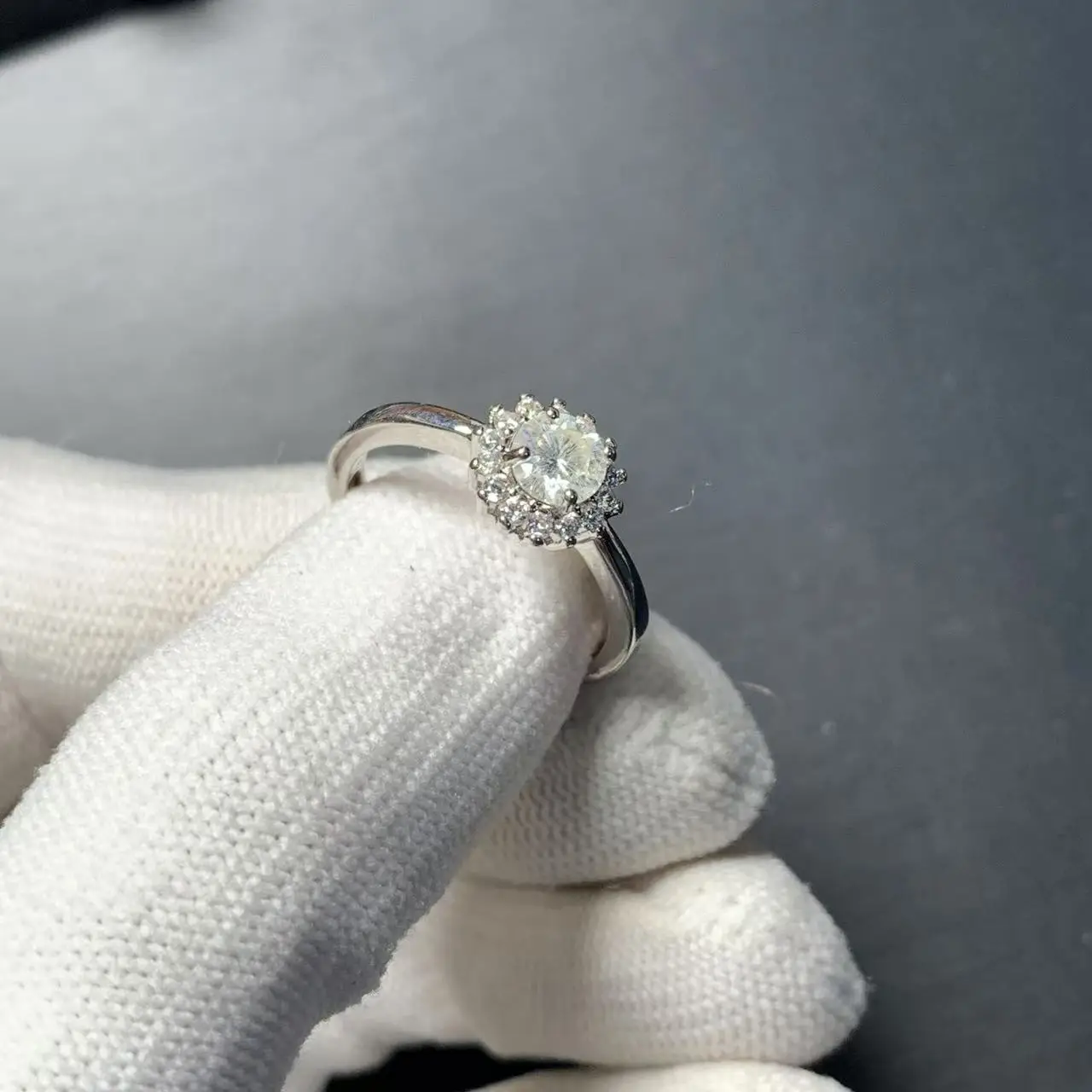 3MM 1CT  Moissanite Diamond Ring Adjustable Female Ring Jewelry for Women Gift Wholesale High Quality Vintage Fine