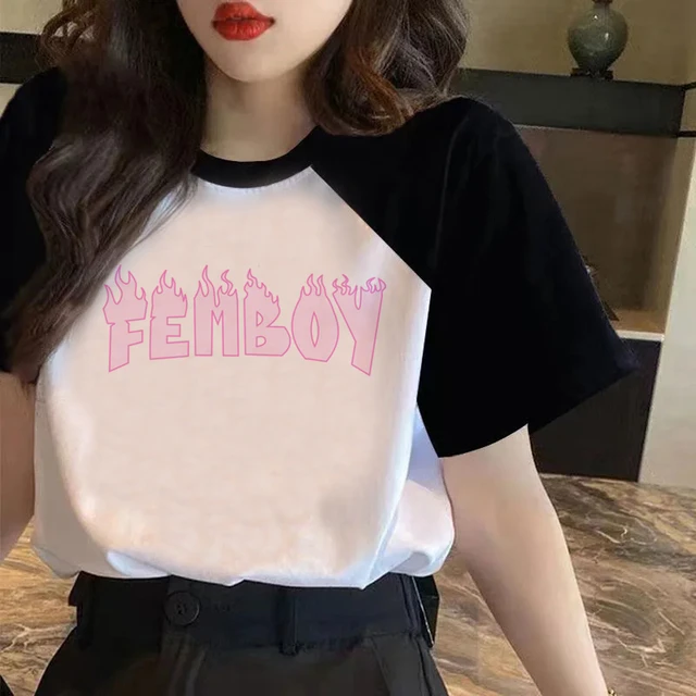 femboy top women summer Y2K harajuku tshirt girl comic harajuku streetwear  clothing - AliExpress
