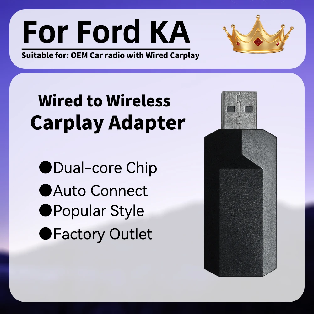 

Smart AI Box Car OEM Wired Car Play To Wireless Carplay Plug and Play Mini Apple Carplay Adapter for Ford KA USB Type-C Dongle