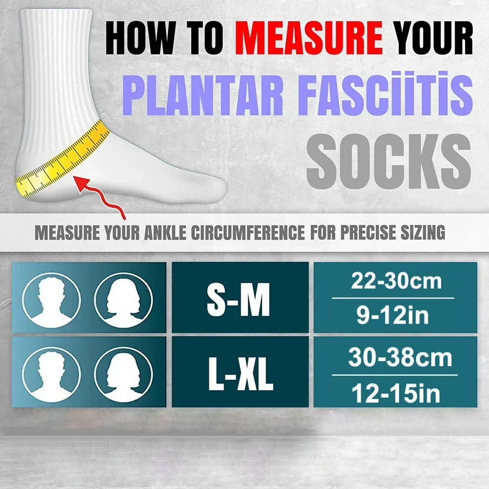 YQQYQQ 1Pair Plantar Fasciitis Socks for Women Neuropathy Compression Ankle Socks Arch Support Socks Heel Spur Relief Products