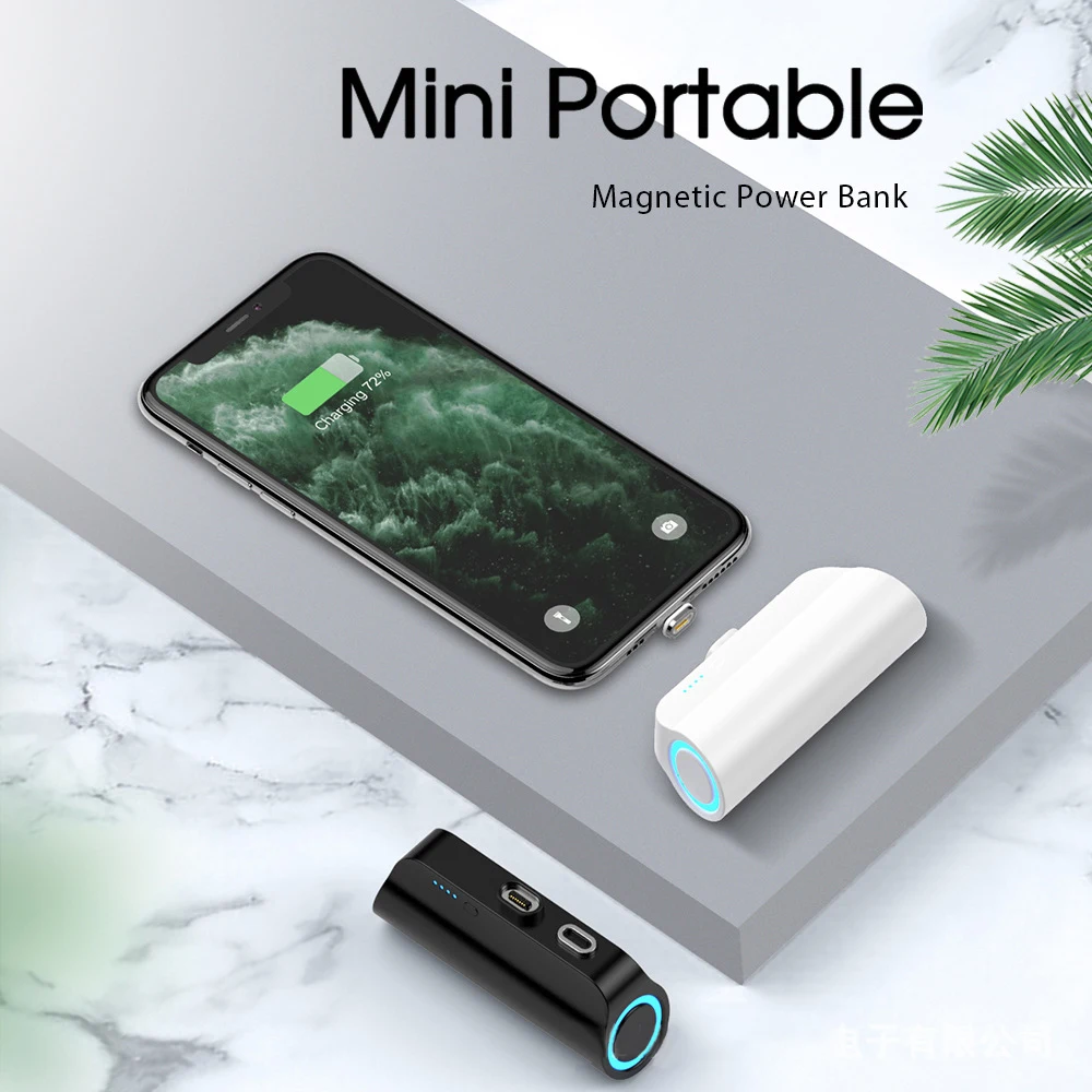 mini power bank Mini Portable Power Bank Back Clip Battery for iPhone Samsung for Huawei Xiaomi Magnetic Charger 3000mAh Capsule PowerBank power bank battery