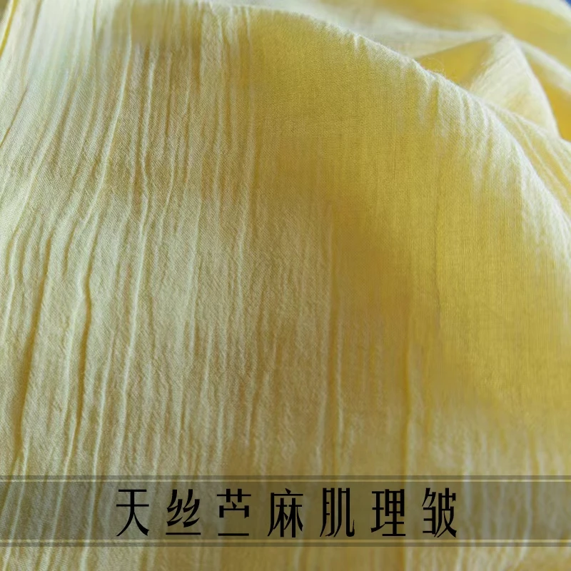 1Meter New Tencl Rami Texture Crepe Cotton Linen Dress Pants Jacket Fabric Designer Cloth