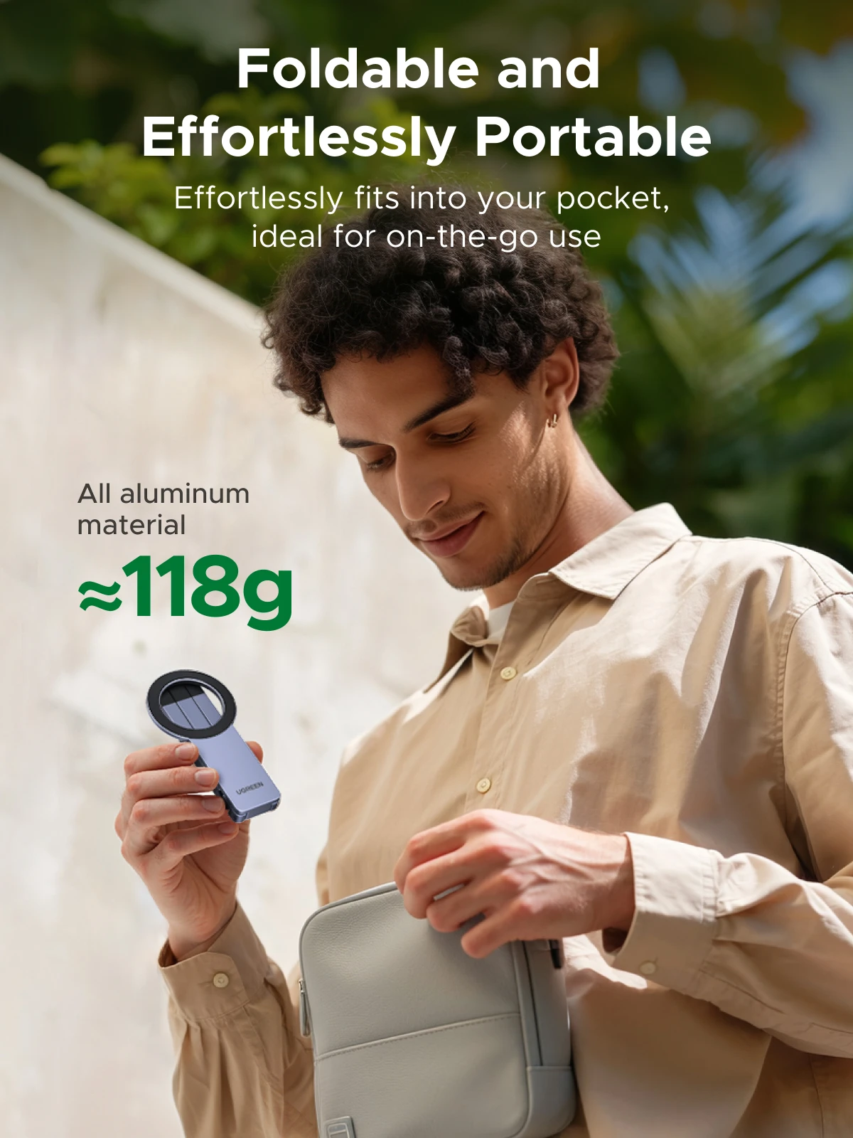 חצובת טלפון מגנטית של UGREEN ל-Magsafe 360 °   מעמד טלפון מסתובב לנסיעות עבור אייפון 17 16 פרו סמסונג S26 שיאומי