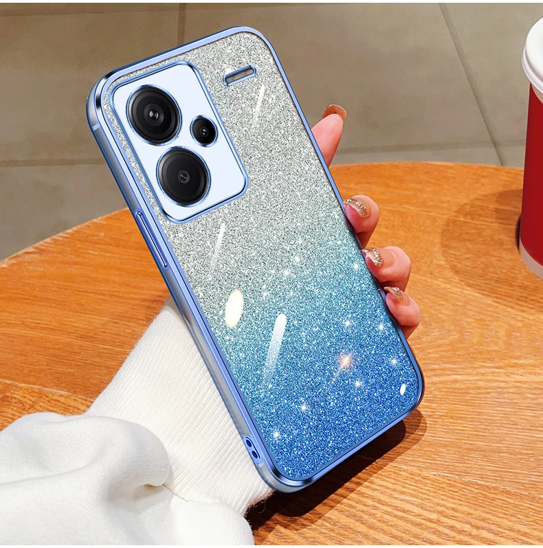Gradient Glitter Case For Xiaomi Redmi Note 12S Pro Plus Speed Turbo 13C 12C Mi 13 12 Lite 12T Soft TPU Back Cover_voghion.com